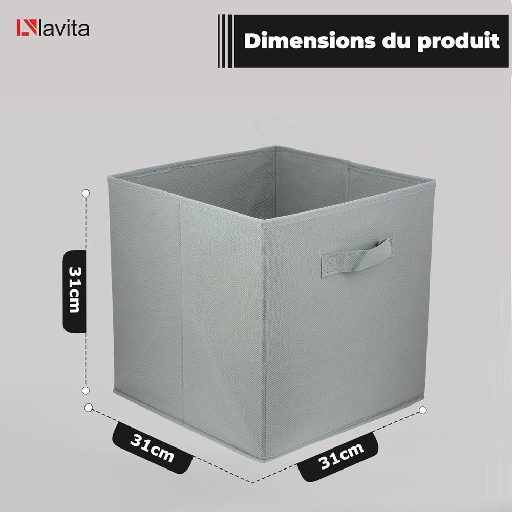 Lavita Storage Box | faltbare Aufbewahrung Boxen 31 x 31 x 31 cm | Schubladen-Organizer Box| Ordnungssysteme für Kleidung | Kleideraufbewahrung & Organisation | dunkelgrau | 1 stück