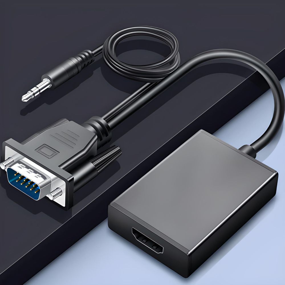 VGA auf HDMI Adapter VGA mit Audio und USB Ladekabel Kabel 1080P 60HZ Stecker Buchse Converter Alter PC TV Monitor Konverter Projektor HDTV Retoo