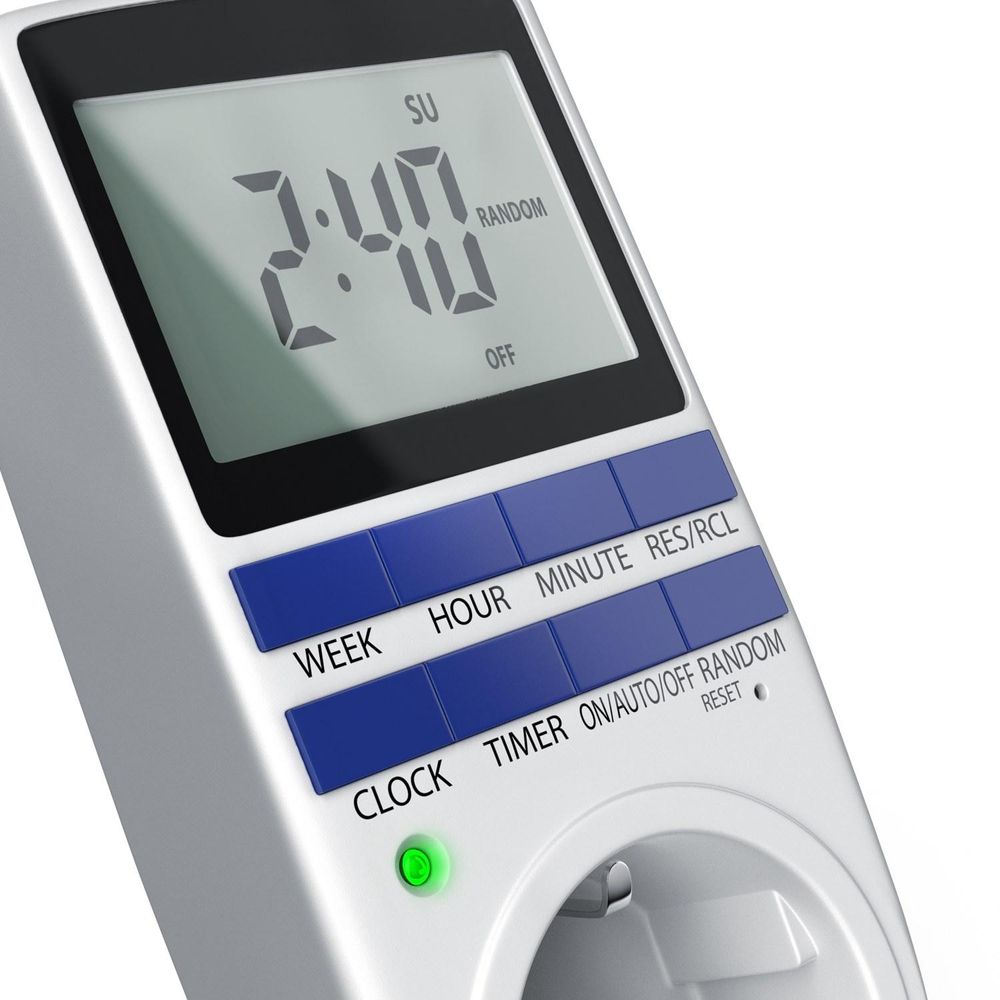 BEARWARE Zeitschaltuhr digital - 2,1" LCD-Display 5,3 cm - 3680W - Digital-Zeitschaltuhr mit 10 konfigurierbaren Programmen - Back-Up Reserve-Akku - Zufallsschaltung - integrierter Berührungsschutz