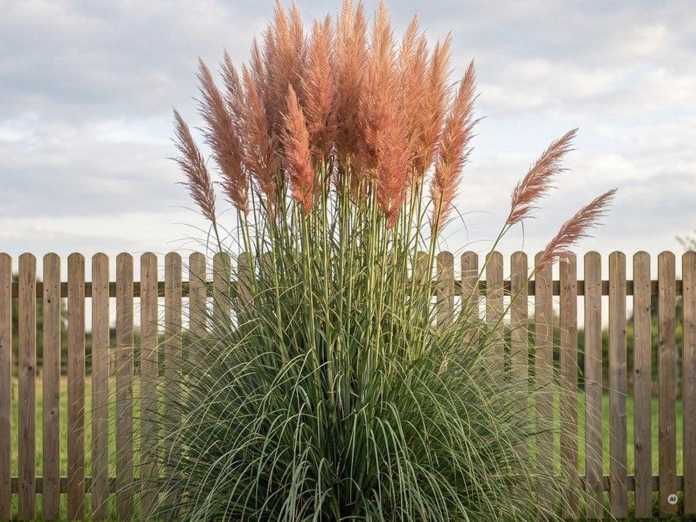 Cortaderia selloana 'Rosea' mit zartrosa Wedeln, 200 bis 250 cm
