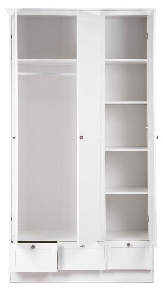 Landsted II Kleiderschrank – Landhaus-Kleiderschrank mit Stauraum und Metallgriffen in Antik-Optik