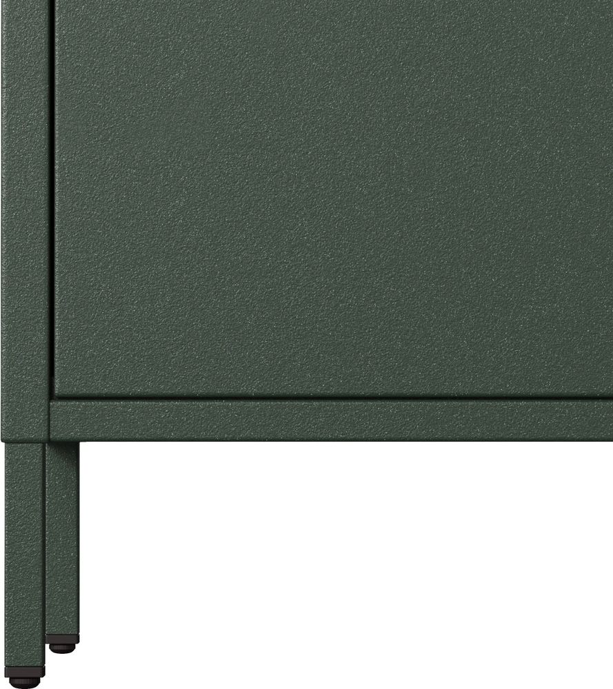 Jan Nowak Kommode mit Doppeltür VITO kleiner Schrank Magnetverschluss verstellbare Einlegeböden Metall Wohnzimmer 80 x 101,5 x 40 cm, Flaschengrün