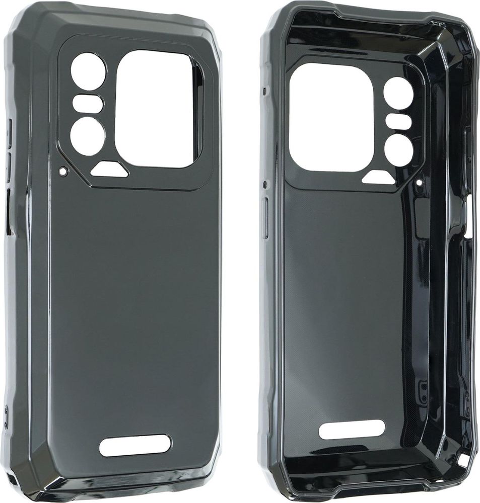 caseroxx Schutz-Hülle TPU-Hülle kompatibel mit Blackview Xplore 1, Gummi Handy Tasche schwarz – Frontalansicht