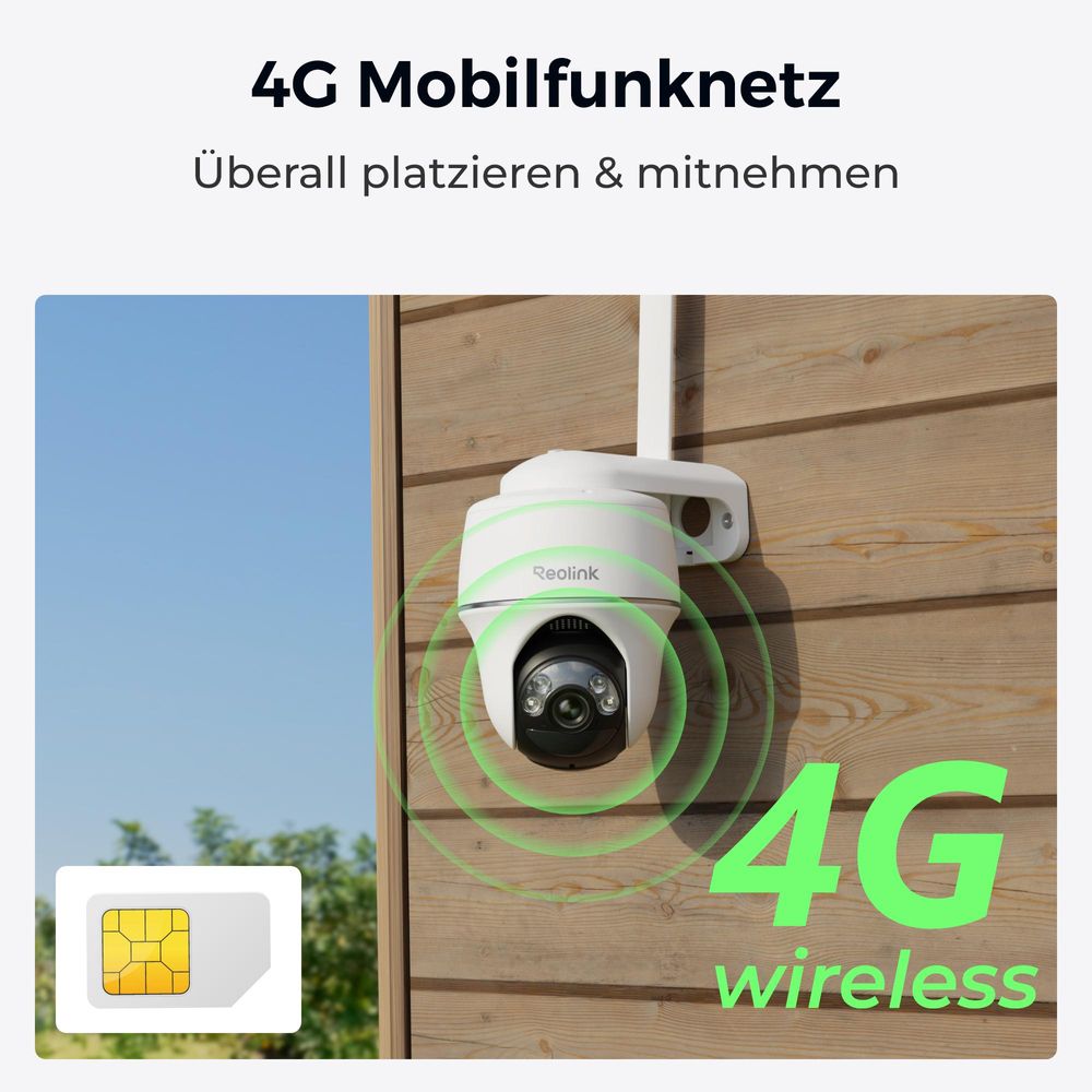 Reolink Go PT Plus+Solarpanel, 2K+ 5MP 4G LTE Batterie Überwachungskamera , Schwenken & Neigen, Kein-WiFi, SIM-Kartenslot, 32GB SD Karte, 2 Pack