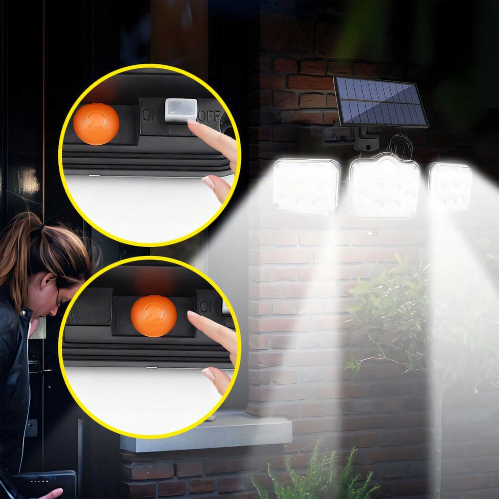 LED Solarleuchte mit Fernbedienung und Bewegungsmelder Solar Solarlampen Außen IP65 Wasserdichte Außen-Wandleuchte Fernbedienun Garten Straße Retoo