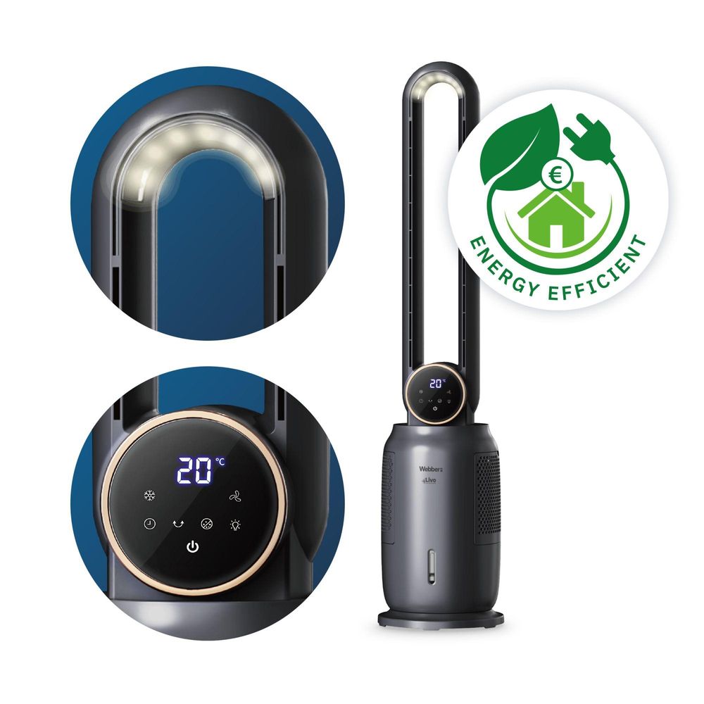 WEBBER WB1840G BEZKRÍDLOVÝ VENTILÁTOR – CHLADENIE, ZVLHČOVANIE, IONIZÁCIA 4 v 1