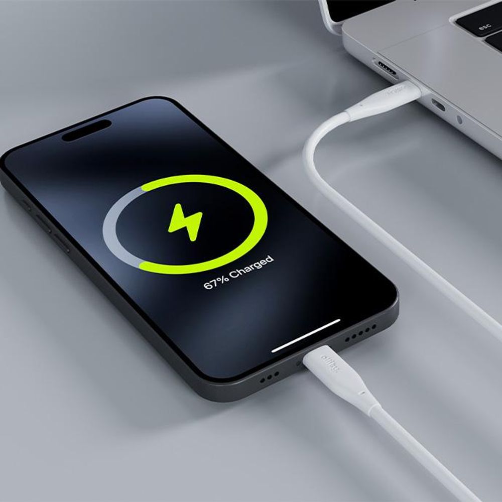 Allity USB-C Lightning Kabel 2m 27W leistungsstarke Datenübertragung schnelles Laden weiß