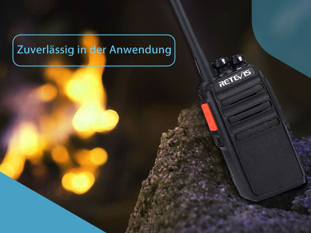 Retevis RT24 Funkgerät Set, mit 6-Wege-Ladegerät, Großer Reichweite, PMR Walkie Talkie, Langlebig,16 Kanäle, für Polizei, Baustellen, Schule, Hotel