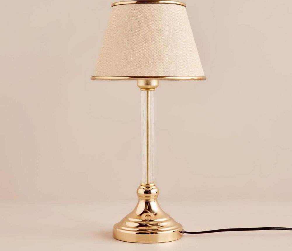 Opviq, AYD-3413, Tischleuchten, Beige, Metall, 22 x 22 x 45 cm