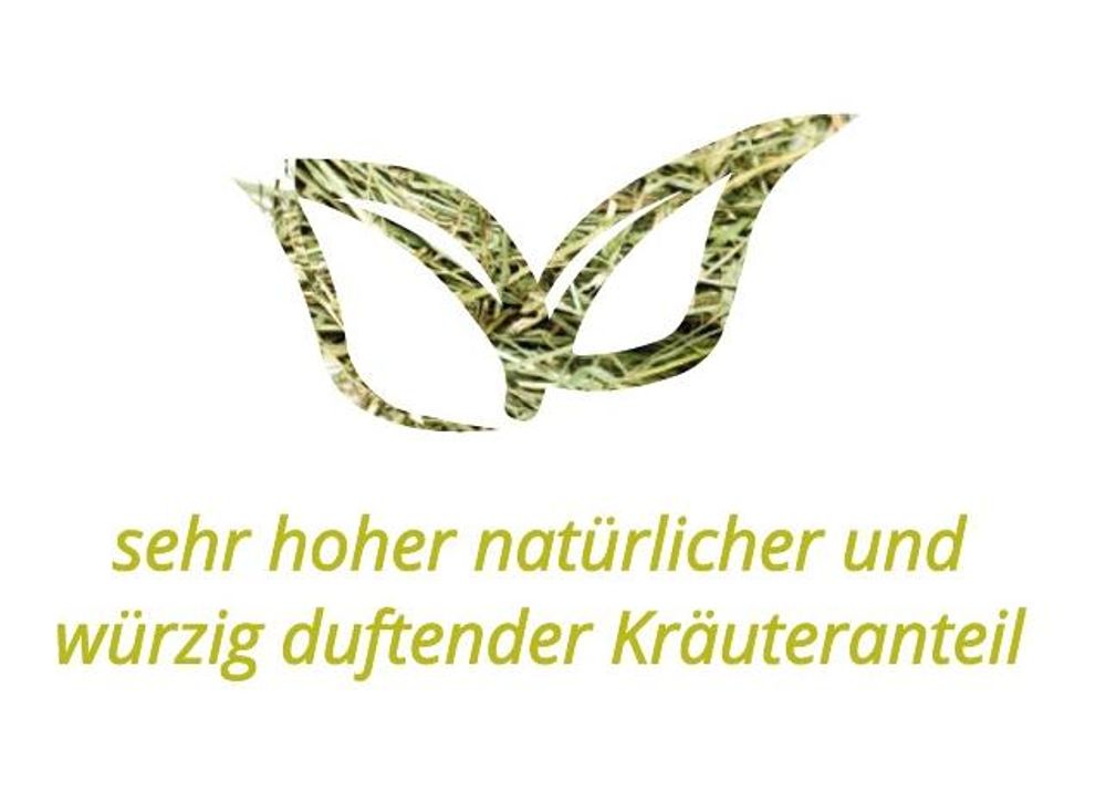 HEU-HEINRICH® Bio-Kräuterheu 1 kg – staubarm, 1. Schnitt – für Kaninchen, Hamster & Meerschweinchen (DE-ÖKO-034)