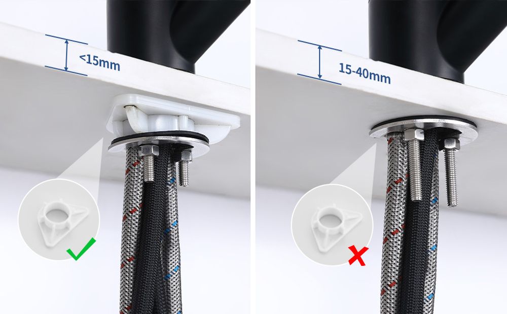 Homelody Schwarz Wasserhahn Küche,  Küchenarmaturen mit 2 Strahlarten Armatur mit Ausziehbarer Brause,  Mischbatterie Küche für Dual-Spülbecken
