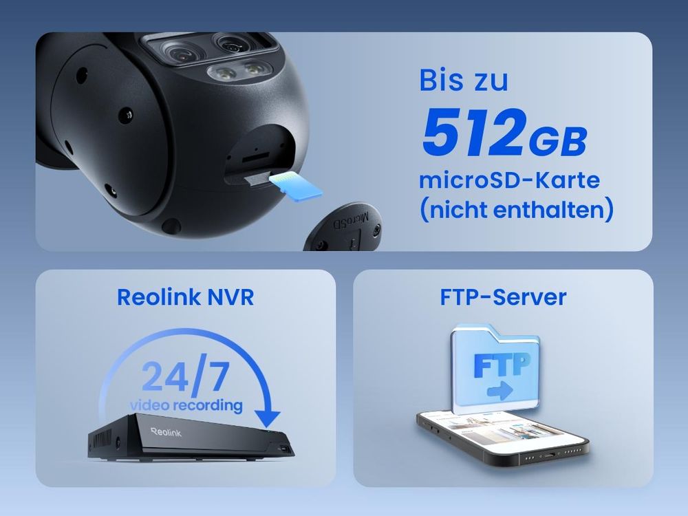Reolink TrackMix PoE, 4K 8MP PTZ PoE Überwachungskamera Außen, Dual-Objektiv, 6X Zoom, Farbnachtsicht, KI Erkennung, Auto-Tracking, 2-Wege-Audio, Grau