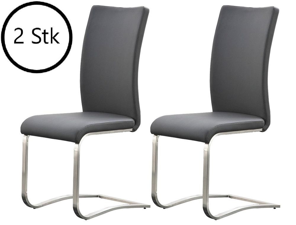 Muvo I Schwingstuhl-Set – Freischwinger mit Kunstlederbezug & Edelstahlgestell für modernen Wohnstil