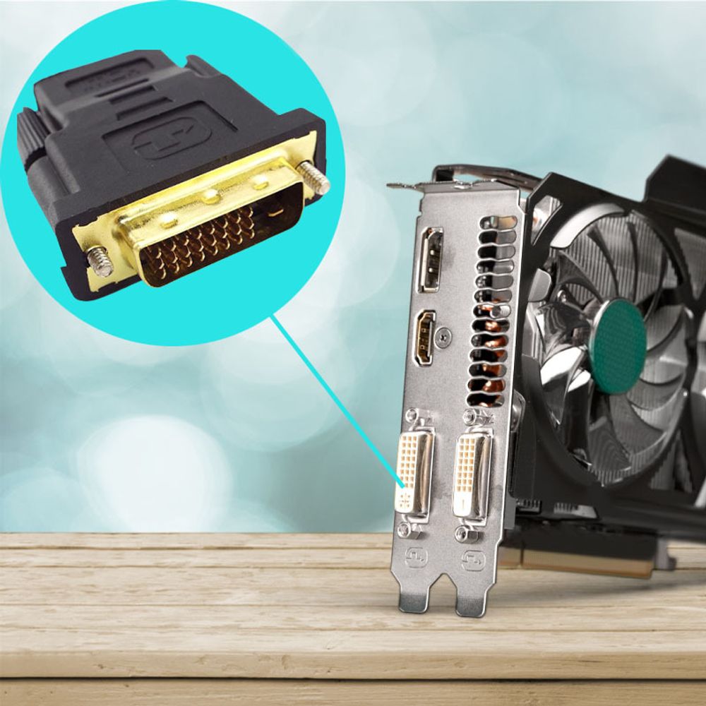 DVI-D zu HDMI 24+1 Adapter 1080p DVI Buchse auf HDMI Stecker DVI-HDMI FHD HDTV Kabel Konverter PC Computer Laptop Beamer Monitor TV Macbook Schwarz Retoo