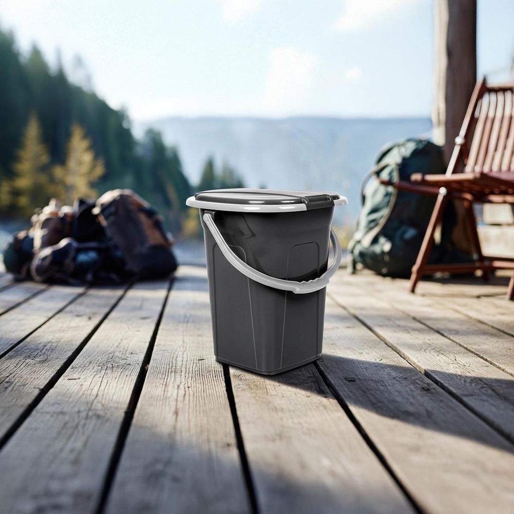 Reise WC Toilette Campingtoilette Eimertoilette Mobil Camping Outdoor Eimer 19L Anthrazit
