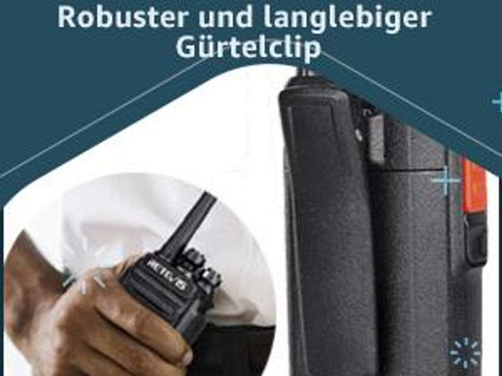 Retevis RT24 Funkgerät Set, mit 6-Wege-Ladegerät, Großer Reichweite, PMR Walkie Talkie, Langlebig,16 Kanäle, für Polizei, Baustellen, Schule, Hotel