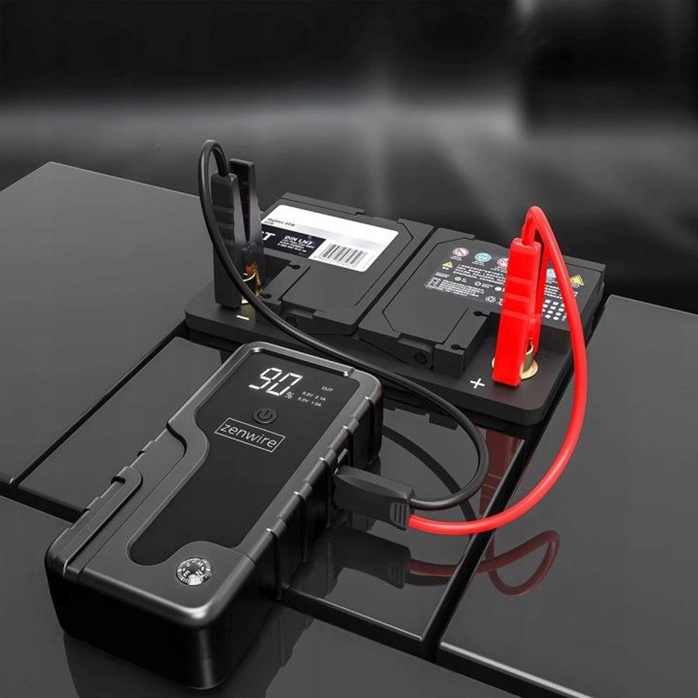 Jump Starter 12V - Booster 2000A - Power bank samochodowy 6400 mAh - lampka LED i SOS
