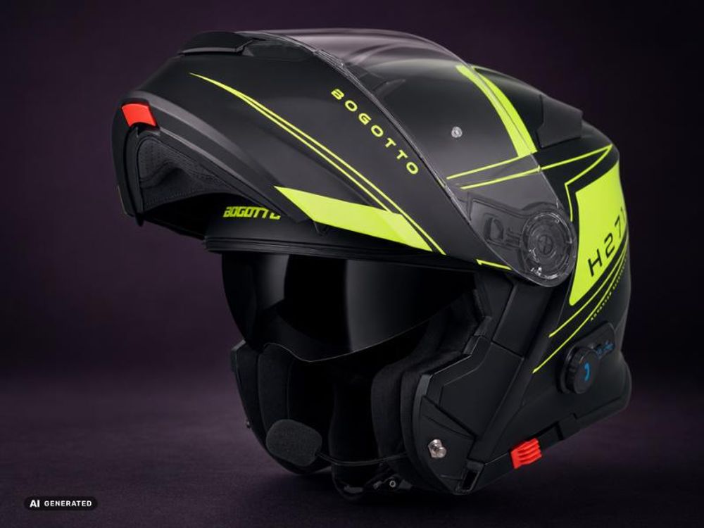 Bogotto H271 BT Taog Bluetooth Klapphelm, schwarz matt/grau, M