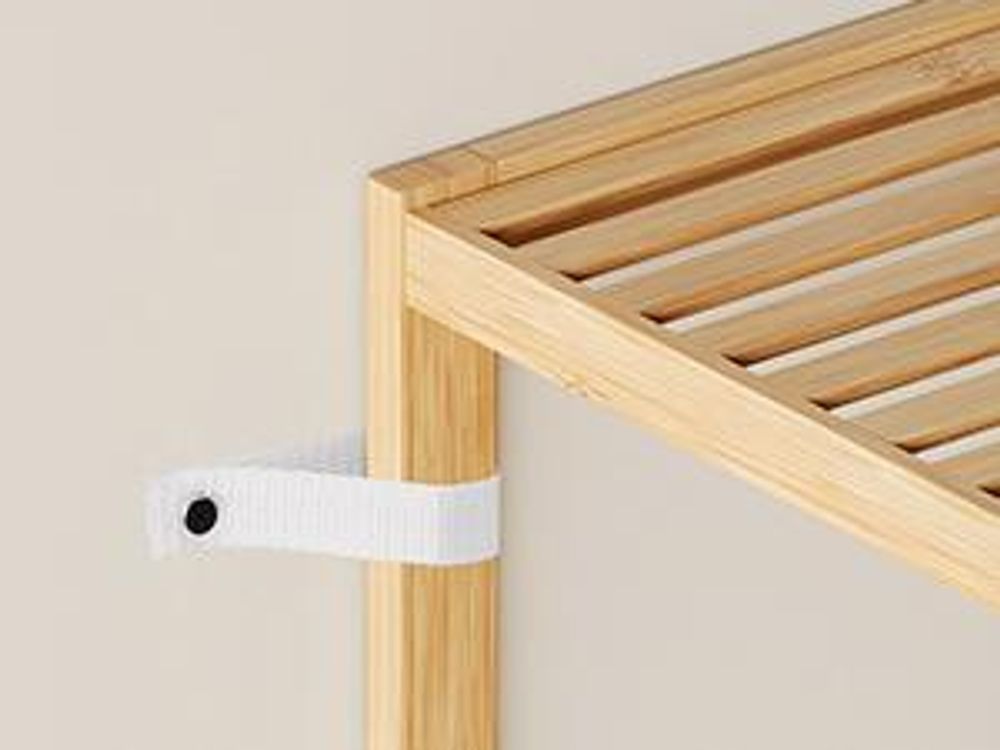 SONGMICS Bambusregal mit 3 Ebenen, Küchenregal, Standregal für Wohnzimmer, Bad, Flur, 33 x 33 x 79,5 cm, beige