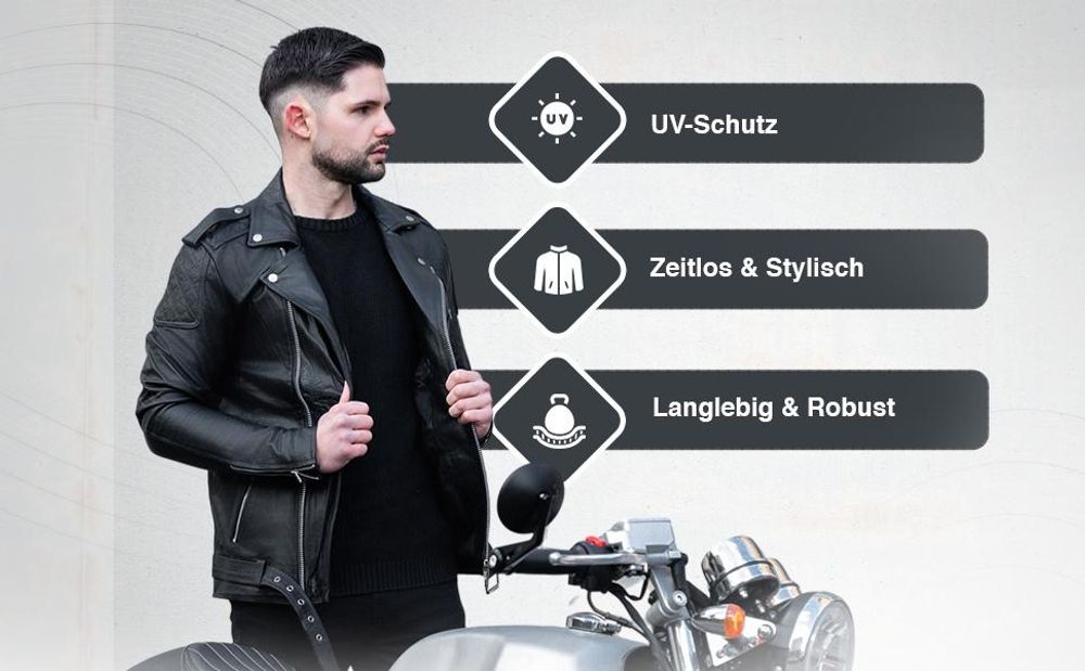 PAULGOS Herren Biker Lederjacke Echtes Leder Jacke Echtleder in 2 Farben Gr. S-5XL