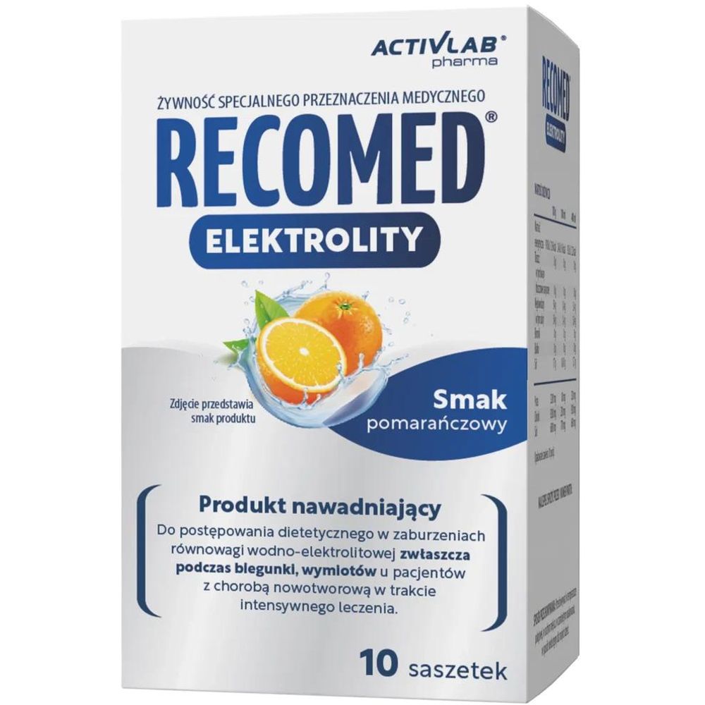 Activlab RECOMED Electrolytes 10 x 10g in der Zeit vor, während und nach der Radio- und Chemotherapie, die eine Flüssigkeitszufuhr benötigen - Orange