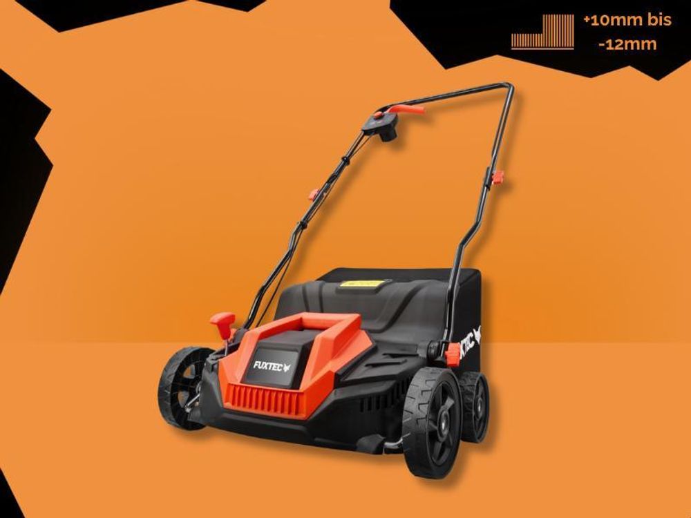 FUXTEC Elektro-Vertikutierer FX-EV320ECO - 32cm Arbeitsbreite | Rasenlüfter 1300 W | Tiefeneinstellungen von -12 bis +10 mm | 40 L Grasfangkorb