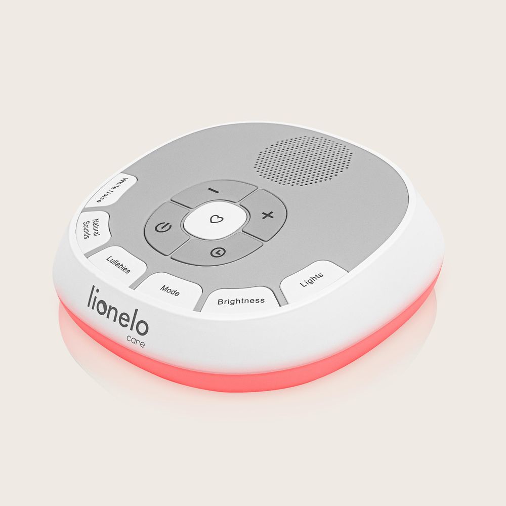 Lionelo Tragbare Baby-Einschlafhilfe BabyNap  2-in-1 Nachtlicht mit 11 Lichtfarben, 20 Töne, Schlaflieder, Geräusche, Timer