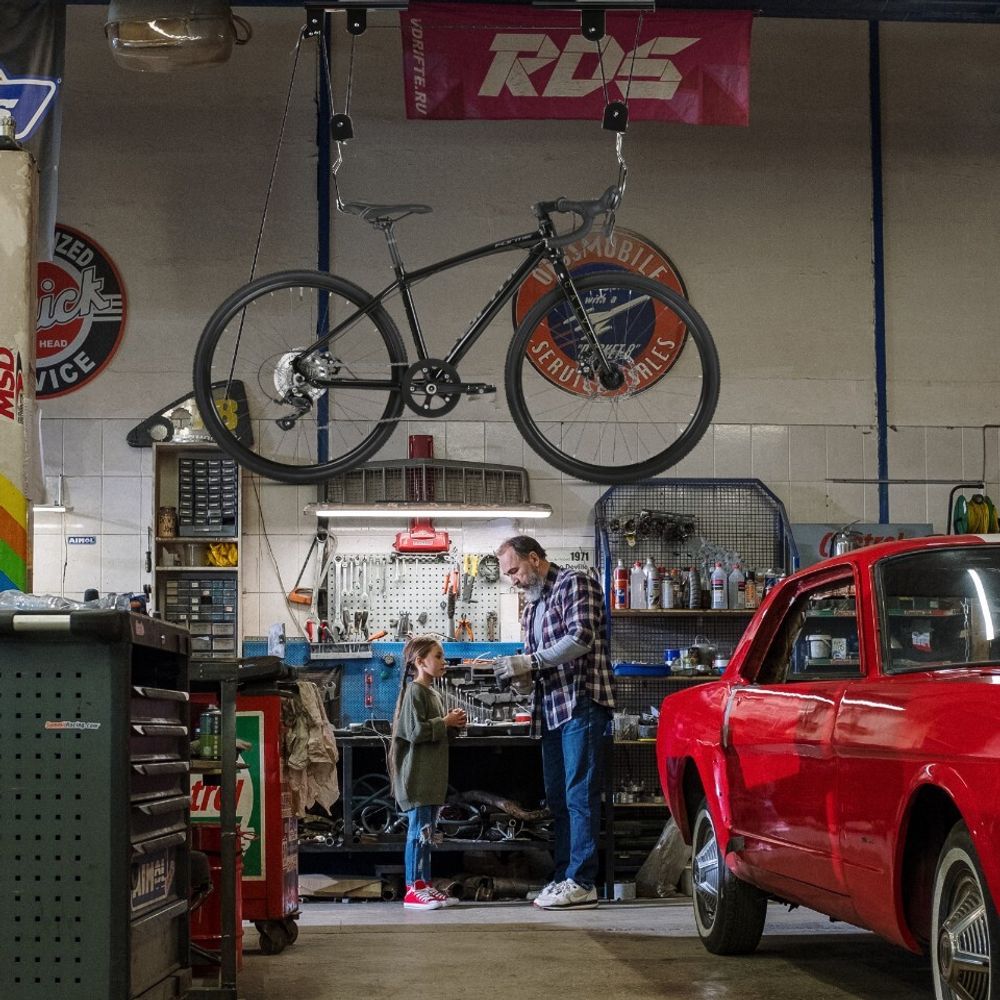Fahrradlift, Fahrradaufhängung Fahrradaufzug Halterung Deckenhalterung für Fahrräder Deckenmontage Fahrradhalter Seilzug bis 20kg Schwarz