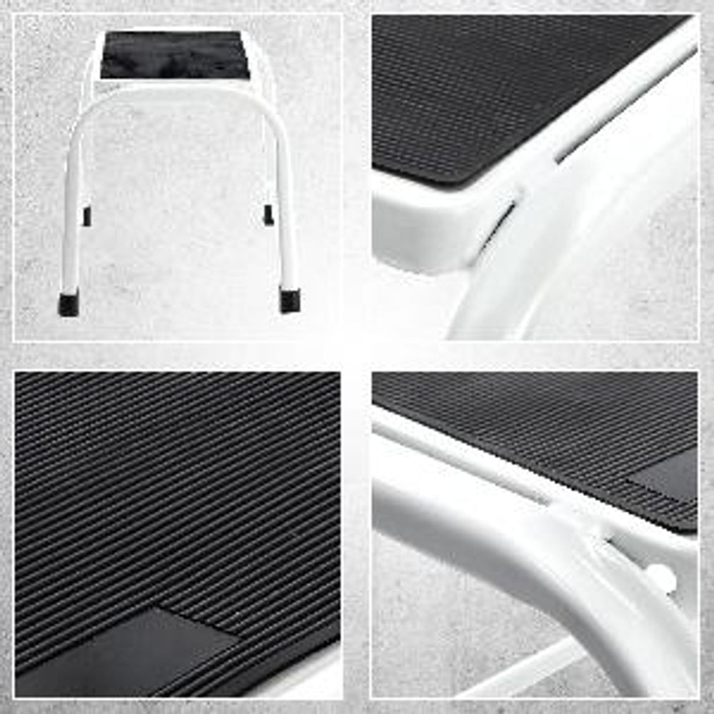 KADAX Tritthocker "Strom", Aluminiumschemel bis zu 150 kg mit antirutsch Füßen, 2 Stufige