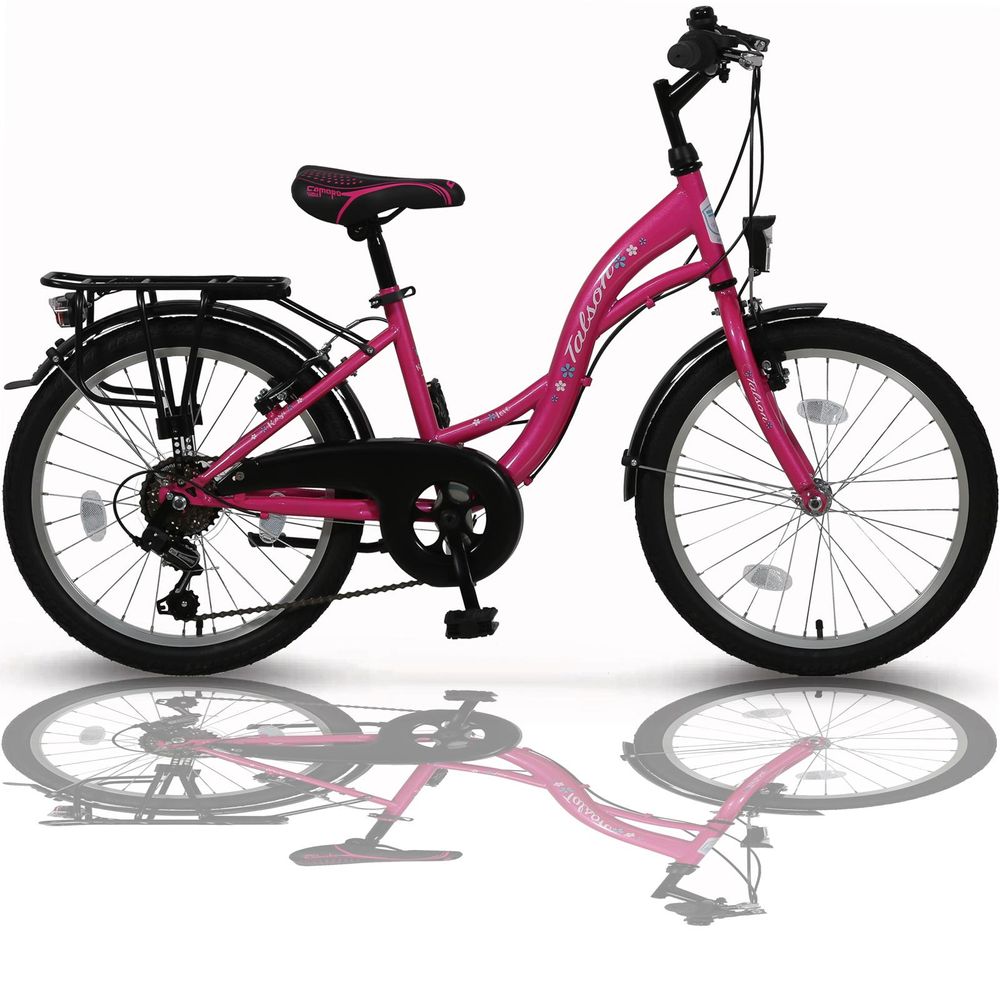 20 Zoll Mädchenfahrrad 6-Gang Shimano Fahrrad Kinderfahrrad Rosa TMA