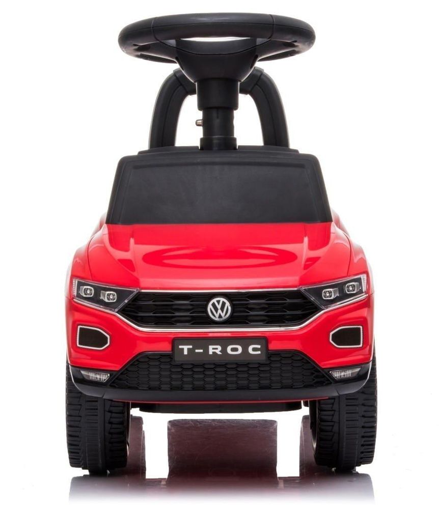 Vue avant du porteur enfant SUN BABY Volkswagen T-Roc rouge
