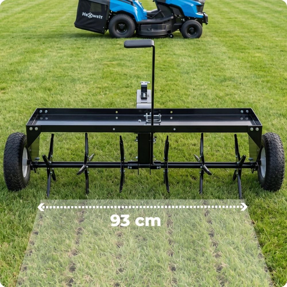 Trattorino rasaerba - HEXWELT - 452 cm³, 9,2 kW, taglio 97 cm, lama da neve, rimorchio - HW-TR-452