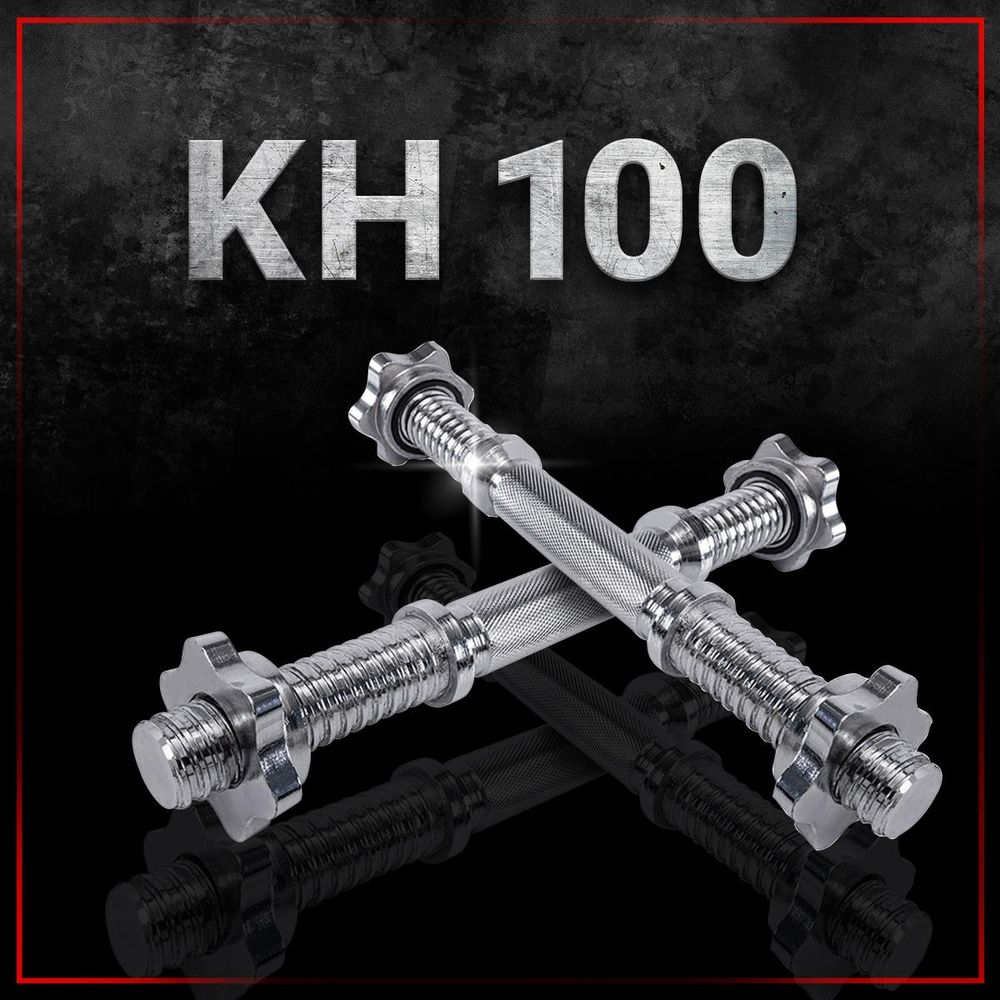 Miweba Sports KH100 | Kurzhantel Stange mit Sternverschluss - 35cm, Ø30mm - Bis 40 Kg pro Stange - Hantel Stange - guter Grip - Ohne Gewicht (2er Set)