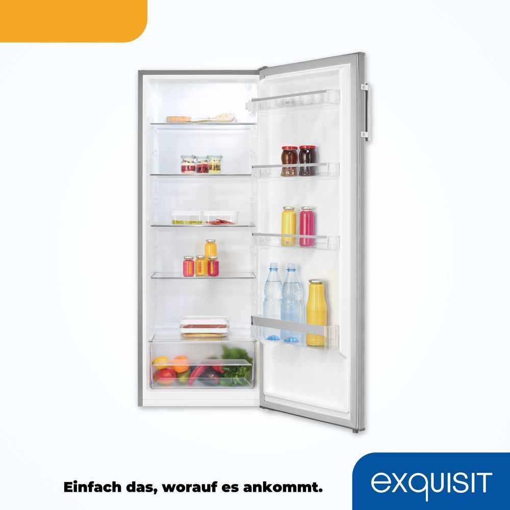 Exquisit Vollraumkühlschrank KS320-V-H-040D inoxlook | Nutzinhalt: 242 L | Ohne Gefrierfach