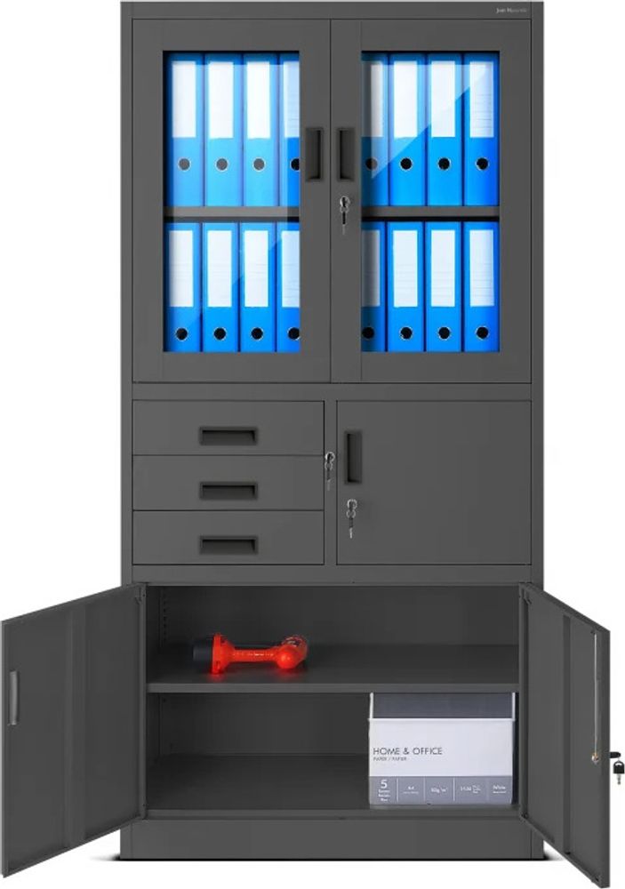Aktenschrank Büroschrank Stahlschrank anthrazit  185x90x40