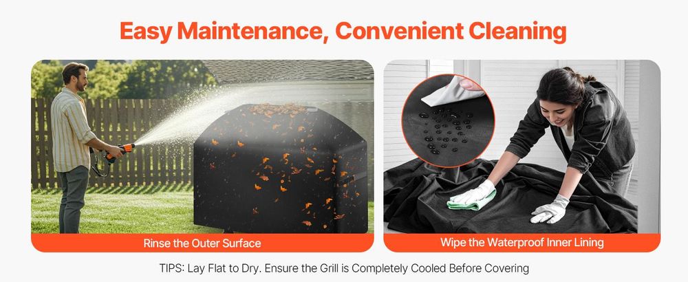 VEVOR Grillabdeckung Abdeckhaube Grillhaube (160 cm) Abdeckplane für Außengrills, wasserdicht & wetterbeständig, strapazierfähiges 600D-Polyester, einfaches An- und Ausziehen, mit Klettbändern
