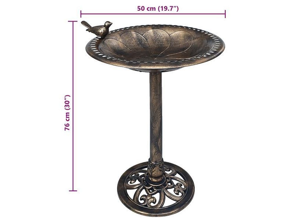 vidaXL Vogelbad Bronzen Kunststoff