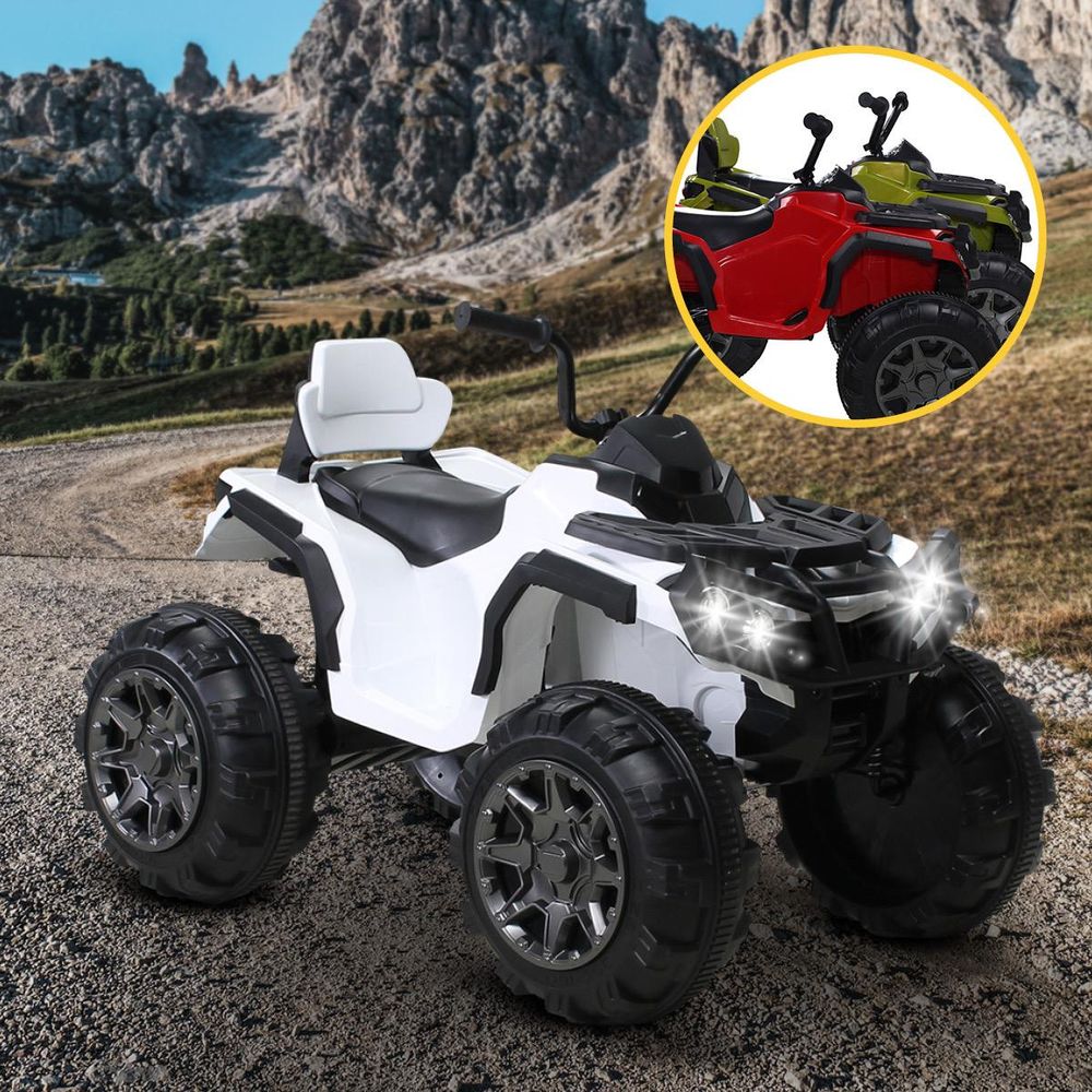 Actionbikes Motors Kinderquad Bumper | Mini Offroad Quad - Pocket Quad - Kinder Elektro Auto - Pitbike - 12V 7Ah - 2x35 Watt - Fernbedienung (Weiß)
