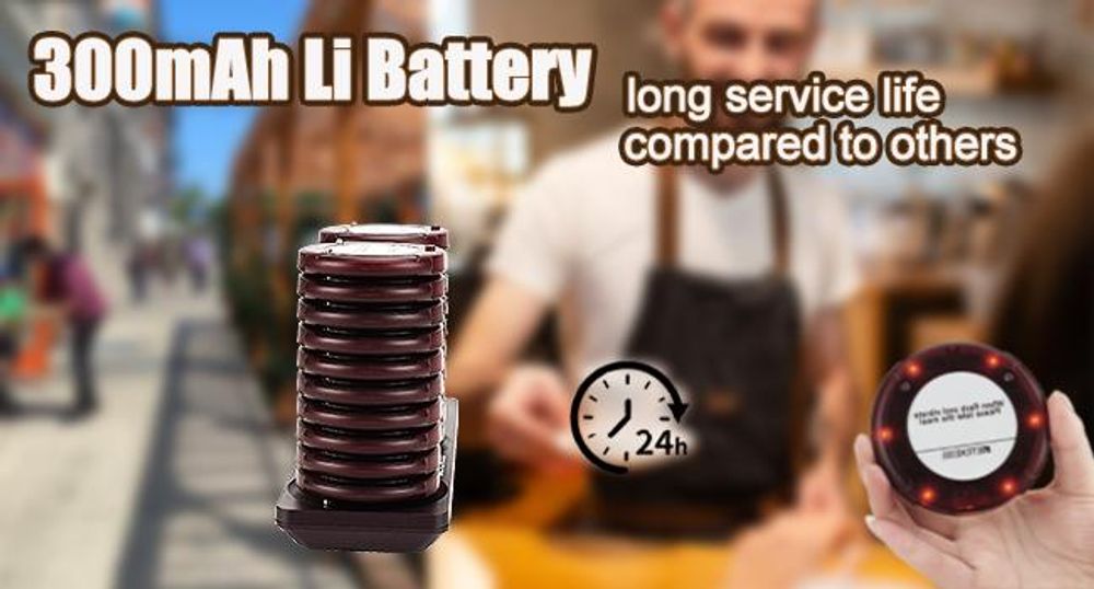 Systém pagerov Retekess TD163, pagerový volací systém, 500m, 20 pagerov, 31 volacích režimov, 300 mAh, 20 hodín, pre rýchle občerstvenie, Café, Bar