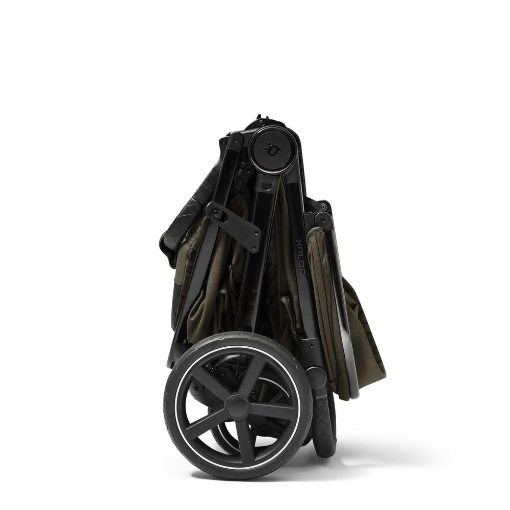 4Baby | Kinderwagen - Buggy Kinderwagen - Khaki - Luftreifen - UV50 Sonnenschutz - Magnetverschluss - mit Einhand-Faltung - bis zu 22 kg - Xplode Chrome