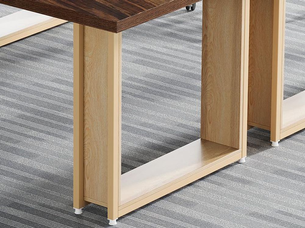 LITTLE TREE Schreibtisch 160cm für Büro, hölz einfacher Bürotisc, große Computertische Business-Arbeitsplatz mit Kufengestell Stabiler Metallrahmen