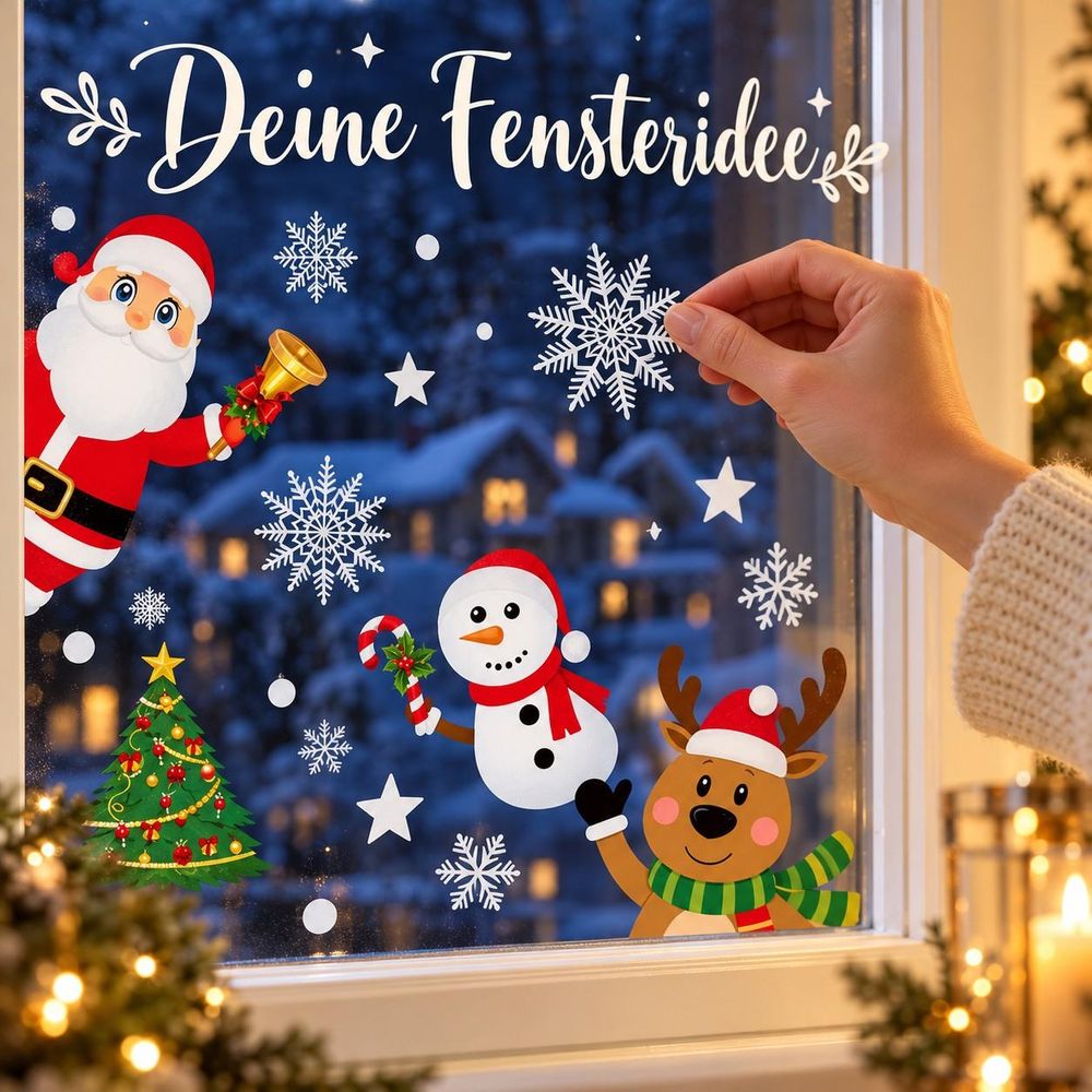 Anwendungsbeispiel: Eine Hand platziert eine Schneeflocke auf Glas