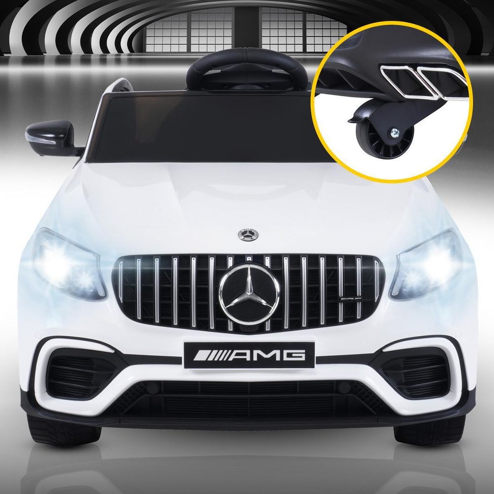 Actionbikes Motors Mercedes Benz AMG GLC 63S | Kinder Elektro Auto - Coupé - Fernbedienung - 4x4 Allrad - Sound - 140 Watt - ab 3 Jahren (Weiß)