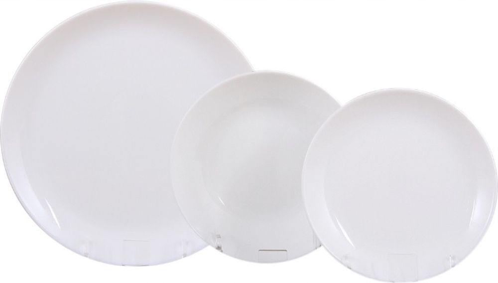 Essteller Teller Speiseteller Servierteller Dessertteller Luminarc Abendservice DIWALI Hartglasgeschirr Geschirrset Tafelset  weiß 18Stk.HOMLA