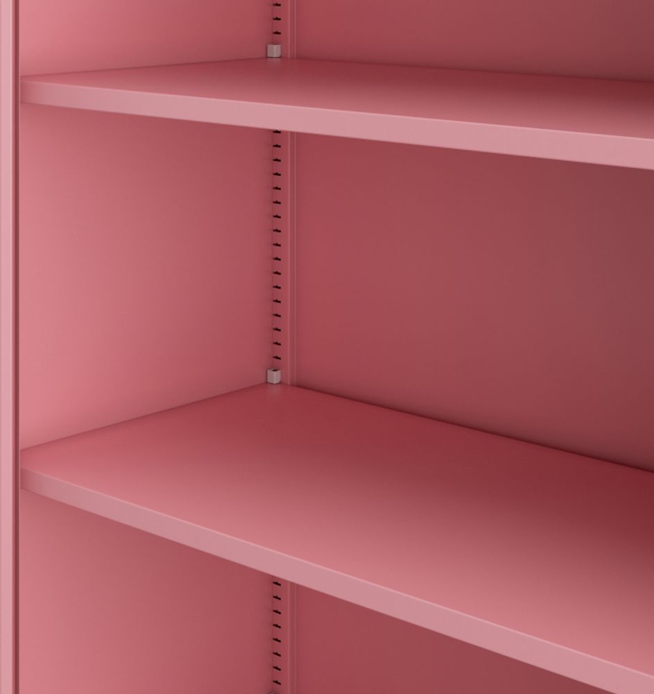 Büroschrank Aktenschrank Metallschrank Lagerschrank 4 Fachböden Flügeltür Pulverbeschichtung Stahlblech 185 cm x 45 cm x 40 cm Farbe: Rosa