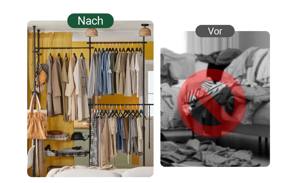 SoBuy Garderobenständer Aufbewahrungsmöbel mit Drahtkörben Schwarz Industrial KLS04-SCH
