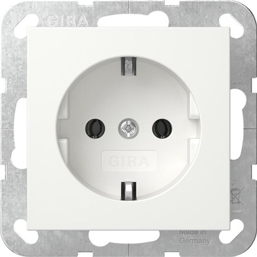 Giersiepen System 55 SCHUKO-Steckdose 16 A 250 V~ Reinweiß glänzend Einsatz