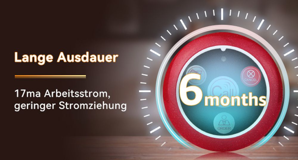 Retekess TD113-TD117 Restaurant Pager System, drahtloses Rufsystem, IPX67 wasserdicht, 262ft, einstellbare Lautstärke Touchscreen, Restaurants, Hotel