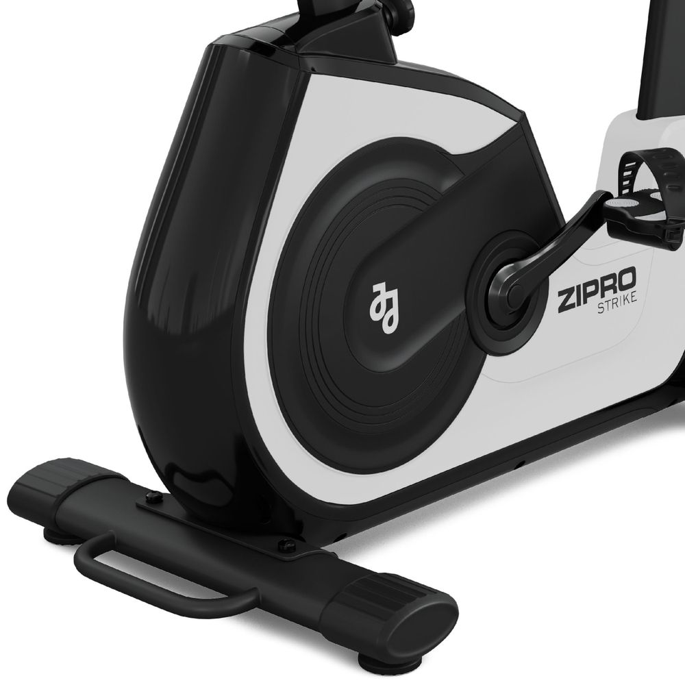 Zipro Heimtrainer Fahrrad Strike White – Design Fitnessbike in Weiß Bis 150kg Belastbar Magnetischer Hometrainer mit AppAnbindung Verstellbarem Sattel