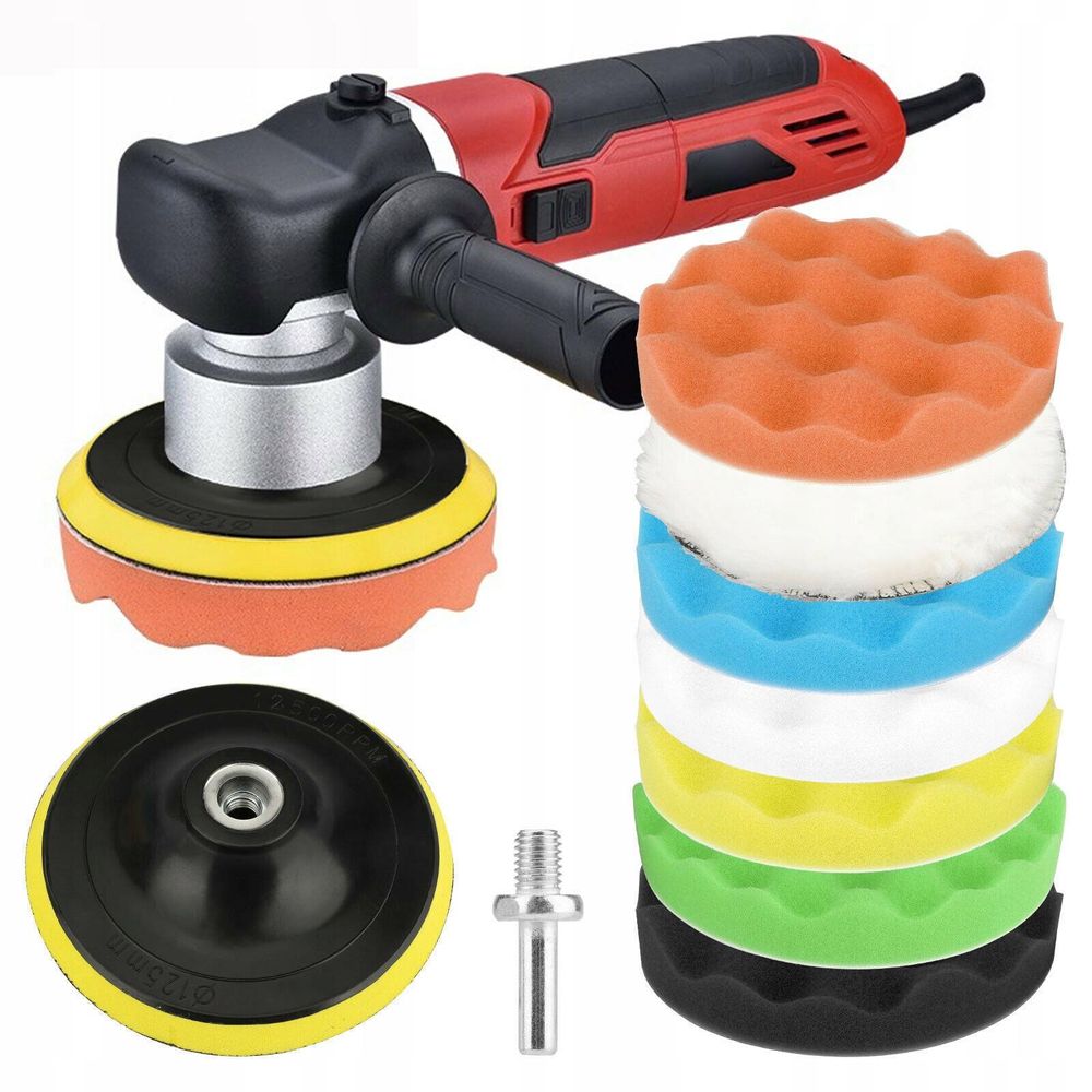LUXTOM | Polierschwämme, für Akkuschrauber, 80mm, 9 Stück, Polierset, Polierschwamm Auto Set, Auto Schwämme, Polierauflage, Poliermaschine